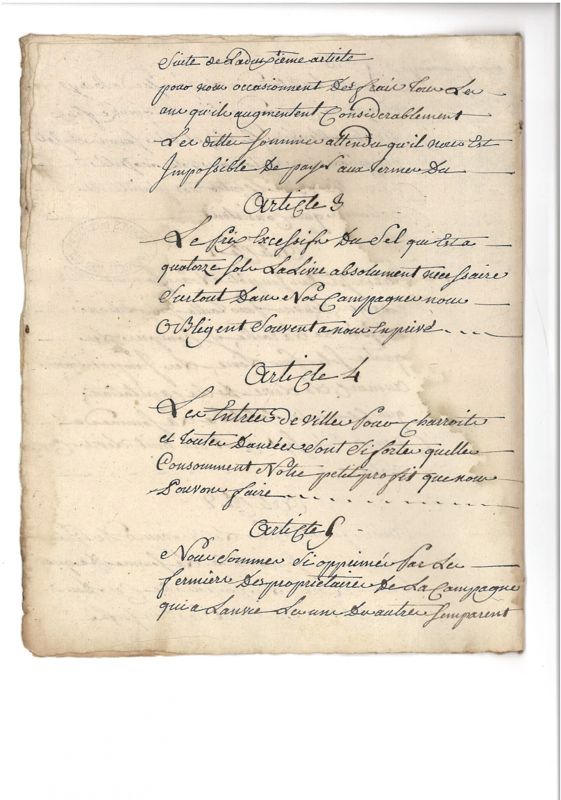 Cahier de doléances de Berry-sur-Yèvre (Marmagne, Cher) (p. 2).