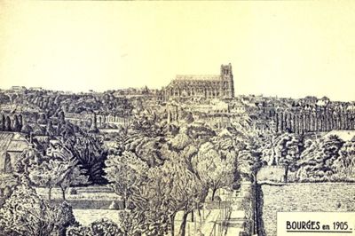 Bourges, Vue depuis la butte d'Archelet, 1980.