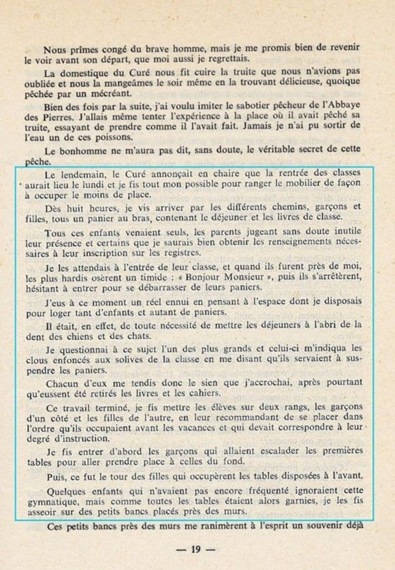La rentrée des classes