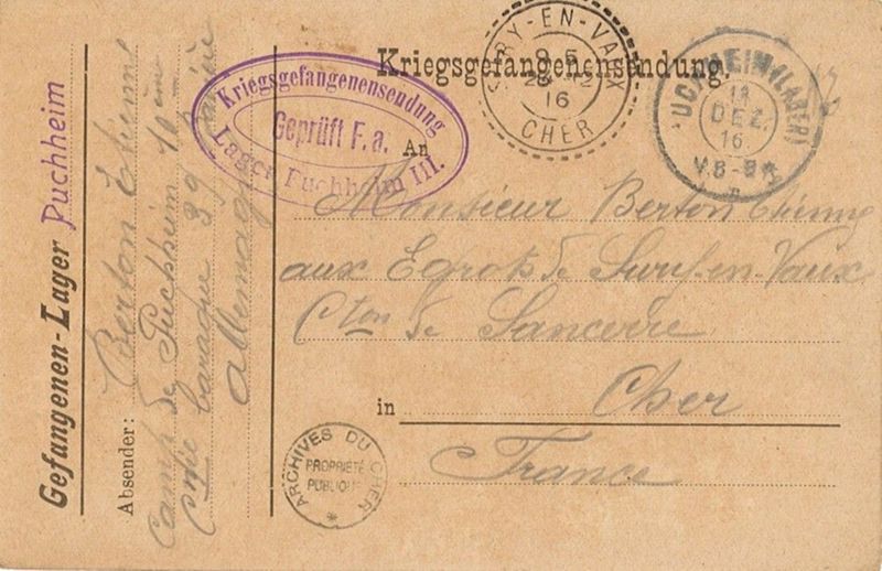 11. Étienne Berton de Sury-en-Vaux : prisonnier à Lechfeld et Puchheim