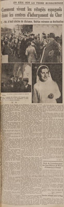L'arrivée massive de réfugiés espagnols dans le Cher en 1939