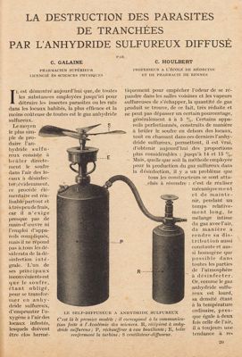 La destruction des parasites de tranchées