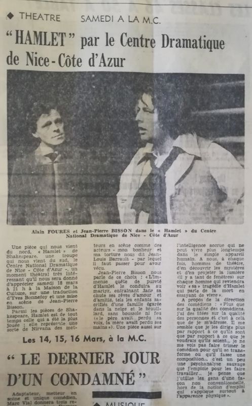 Jean-Pierre Bisson et Hamlet (1978)