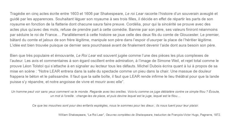 Michel Dubois et Le roi Lear