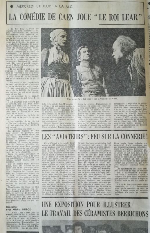 Michel Dubois et Le roi Lear (1982)