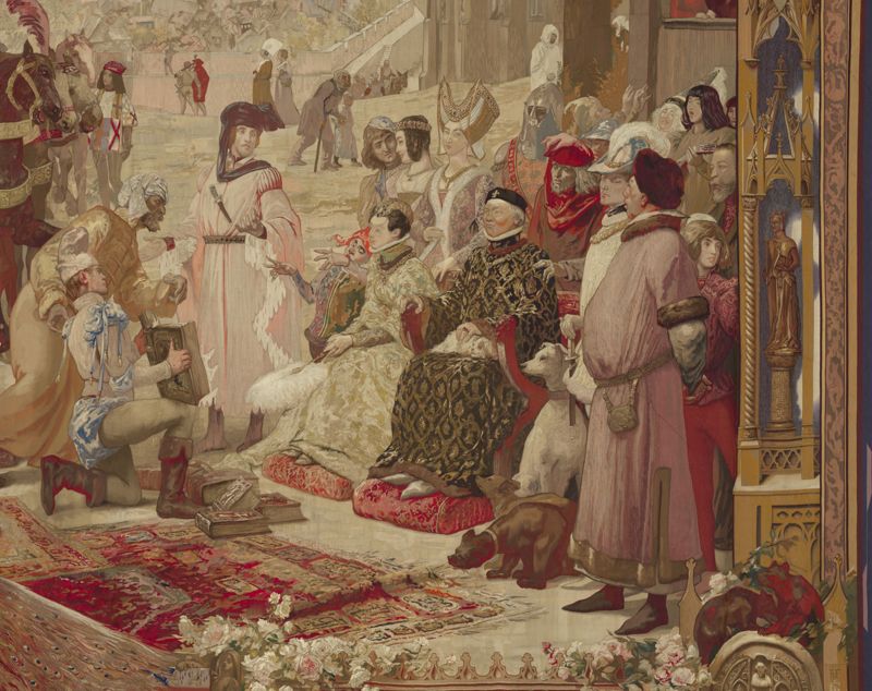 Jean de Berry et sa cour recevant des livres ouvragés (cliché François Lauginie).