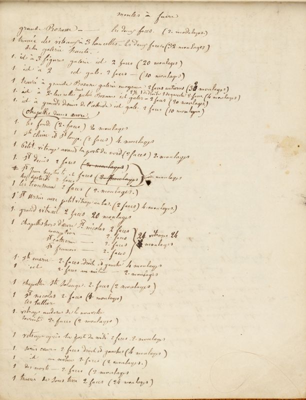 Moules à faire pour les vitraux, s. d. Bibliothèque municipale de Bourges, Ms 678-1