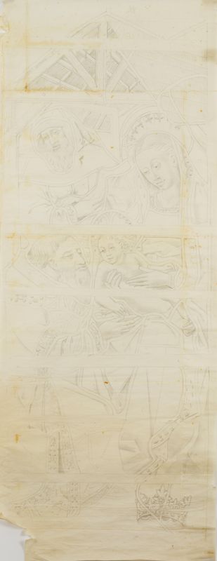 Relevé à grandeur, crayon sur papier japon, s. d. [vers 1845 ?]. AD du Cher, 26 J 28