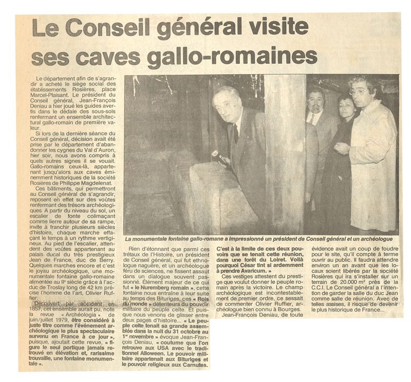 Article paru dans Le Berry Républicain du samedi 28 février 1987, p. 2. AD du Cher, 204 PER 238.