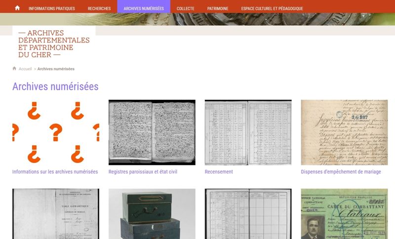 Faire une recherche dans les archives numérisées