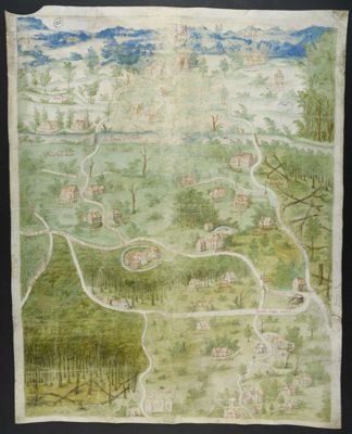 La terre et franchise d'Achères, copie fin XVIe siècle d'un document réalisé entre 1515 et 1528 (AD Cher, 4 H 481) 
