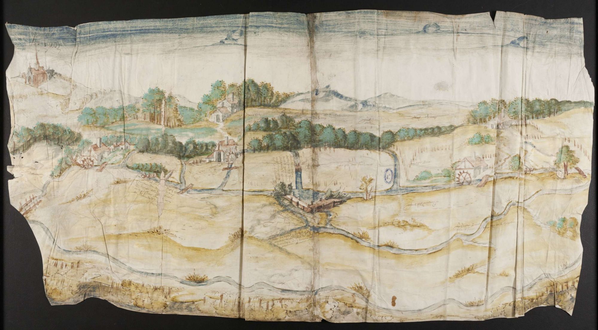 La paroisse d'Ivoy-le-Pré et le cours de la Sauldre, 1540 (AD Cher, 4 H 506)