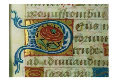 Lettrine ornée. Livre d'Heures à l'usage de Bourges, (XVe siècle)