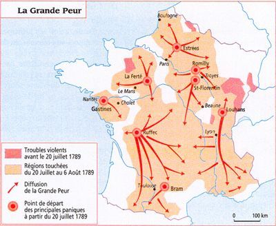 Carte de la Grande Peur.