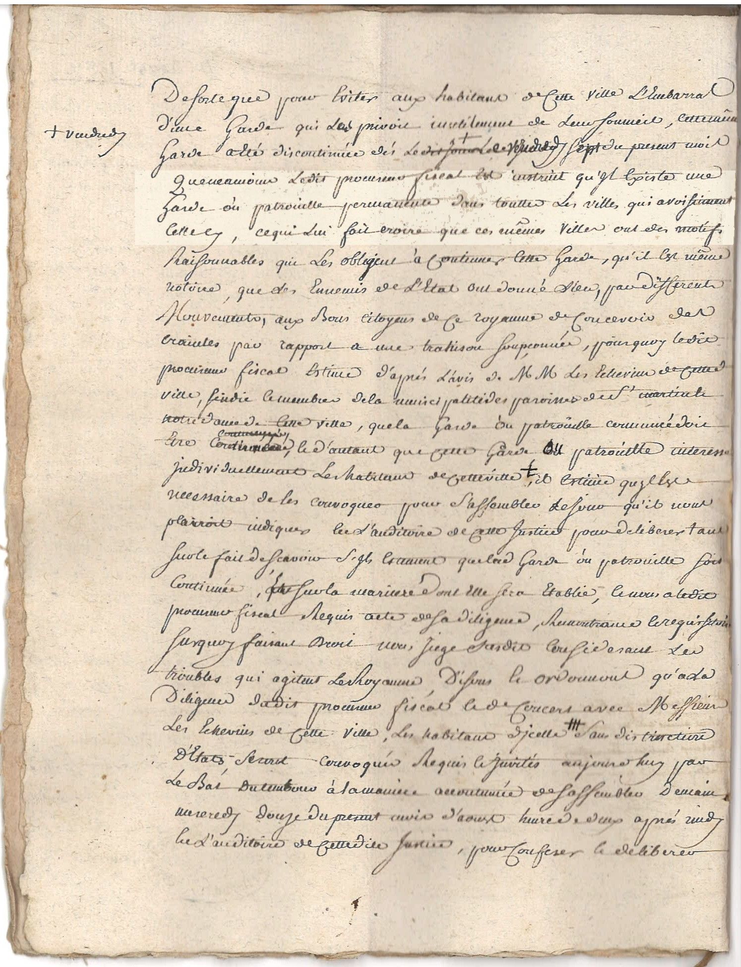 Réquisitoire du procureur de Graçay, 11 août 1789 (p. 2).