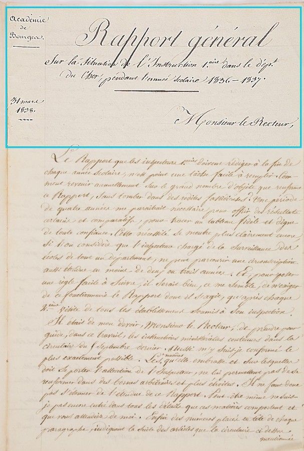 La lente progression de la scolarisation des enfants du Cher