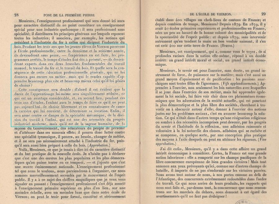 Le développement de l'enseignement professionnel : l'exemple de l'E.N.P. De Vierzon