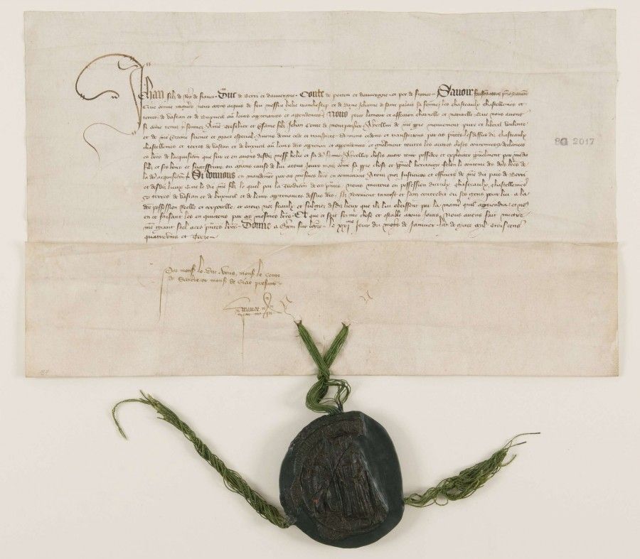 Donation des châtellenies de Vatan et Buxeuil, 1394 (8 G 2017 [TSC 187]).