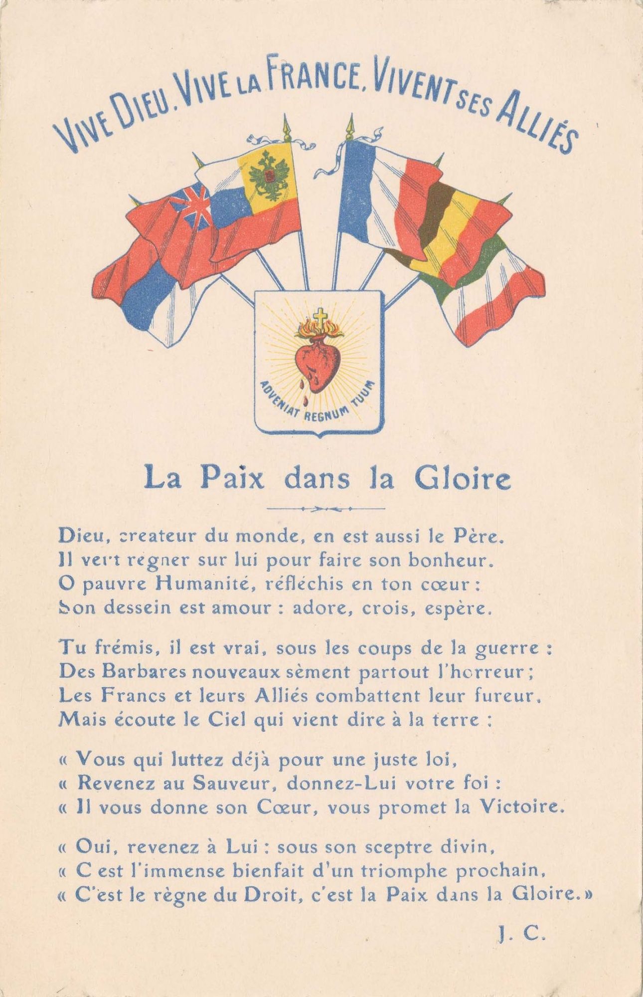 Vive Dieu. Vive la France. Vive ses Alliés. (5 Num 37/75/63)