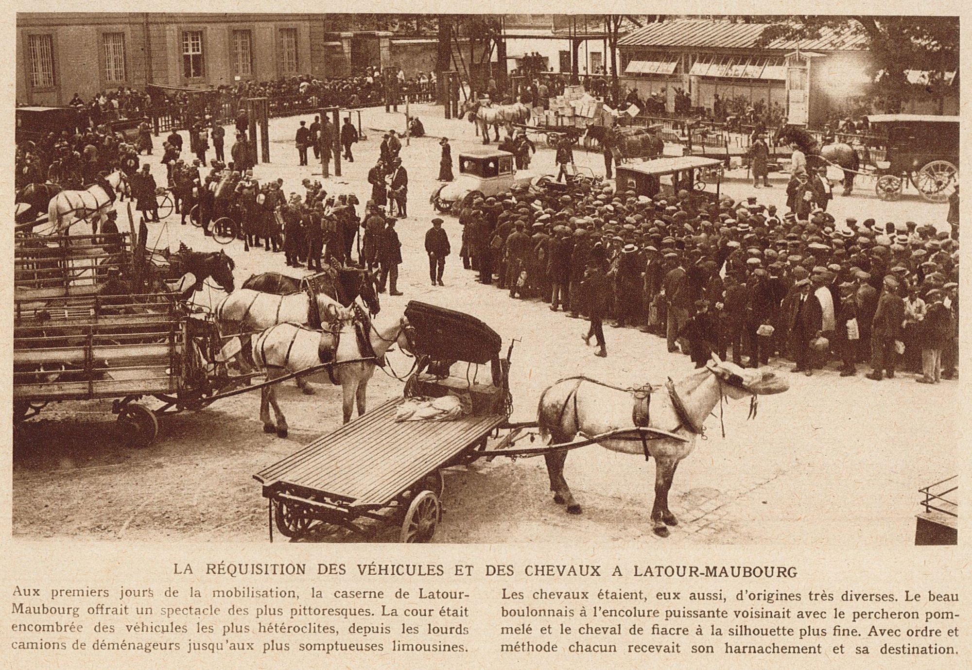 La réquisition des véhicules et des chevaux à Latour-Maubourg