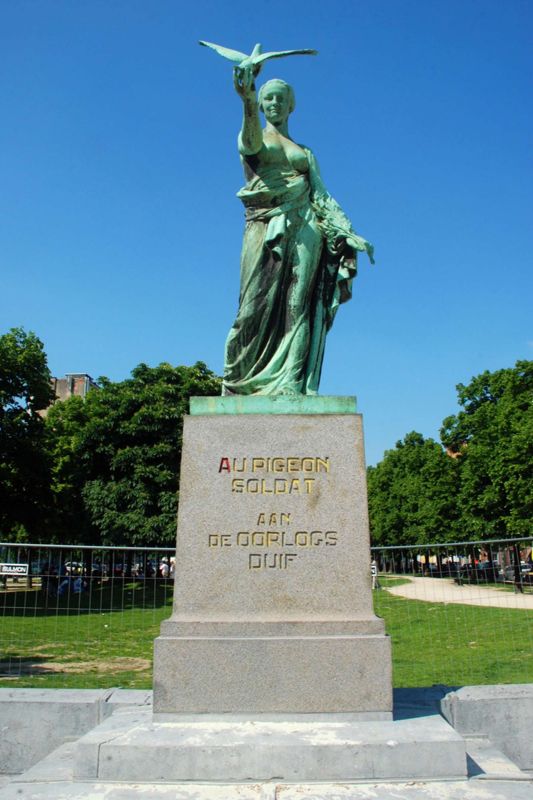 Bruxelles, monument au pigeon soldat (DR)