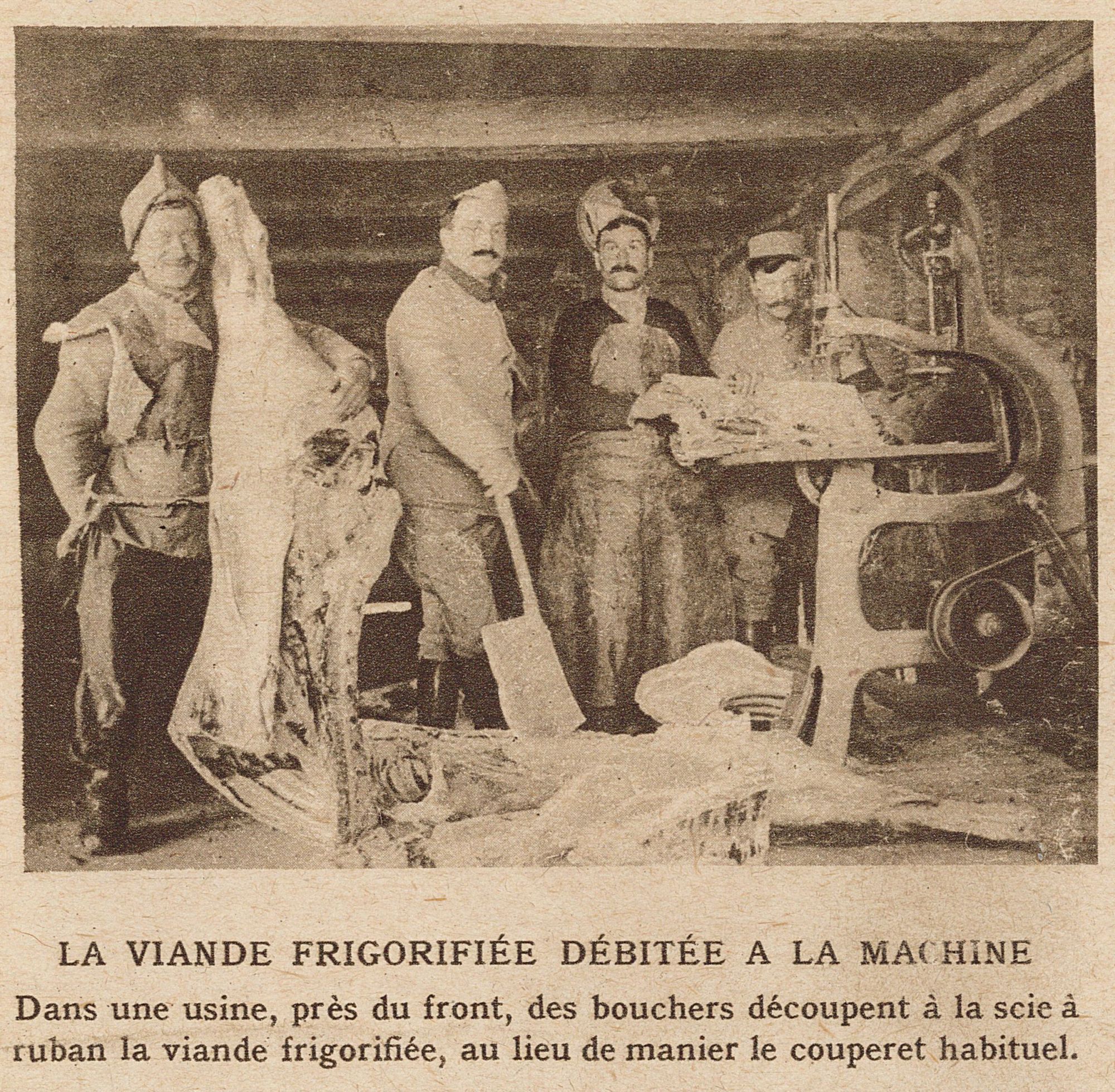 Viande frigorifiée débitée à la machine