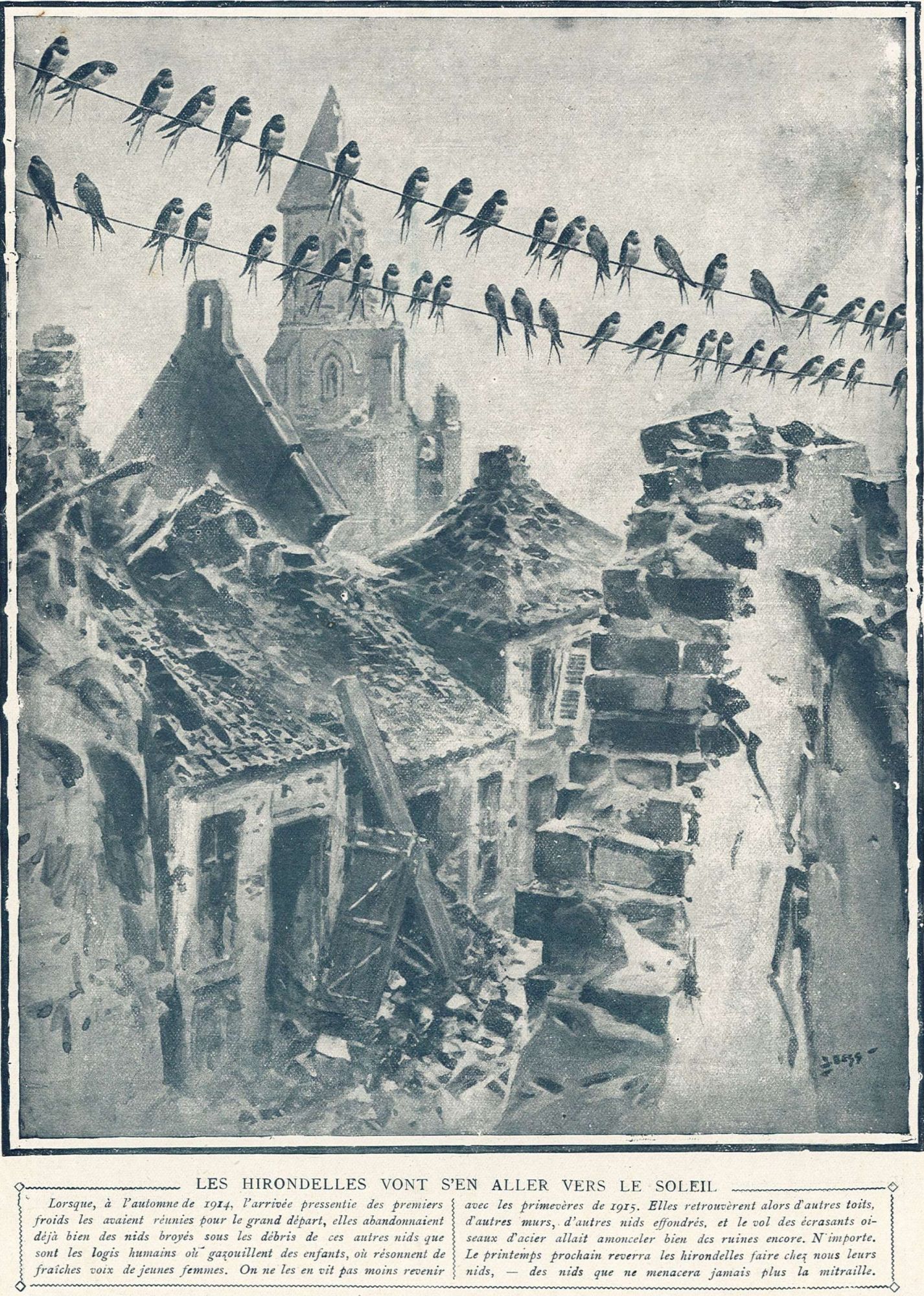 Les hirondelles vont s'en aller vers le soleil