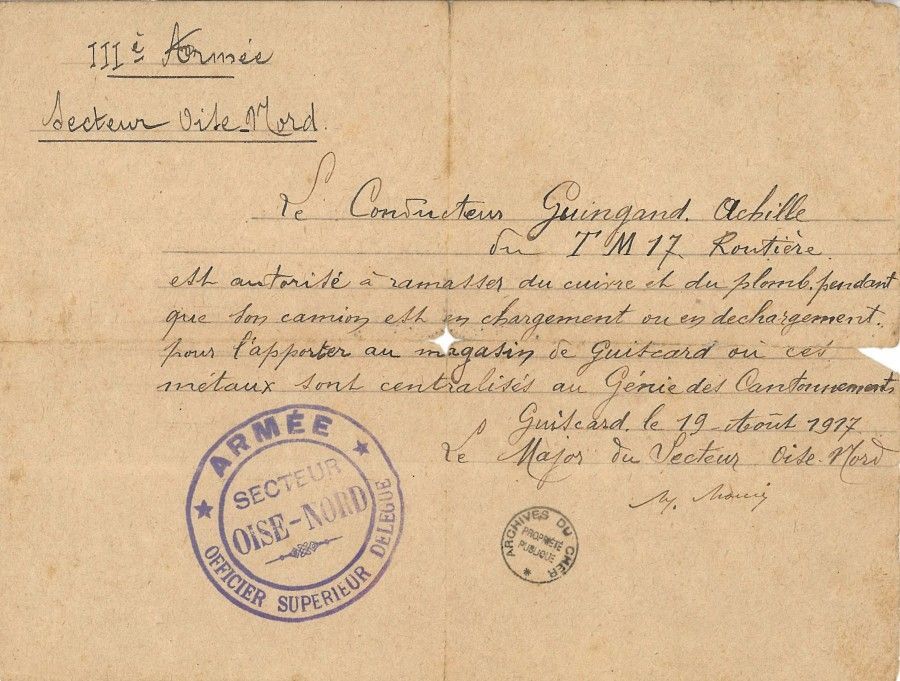 53. Élie Achille Guinguand : poilu de Saint-Satur, récipiendaire de la médaille de Saint-Georges