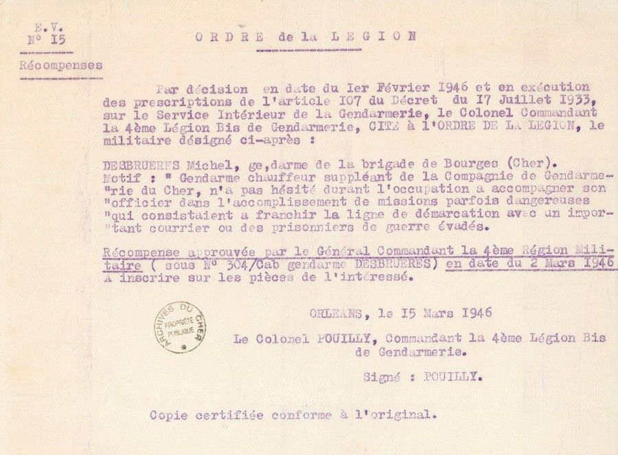 Michel Desbruères : Gendarme et résistant