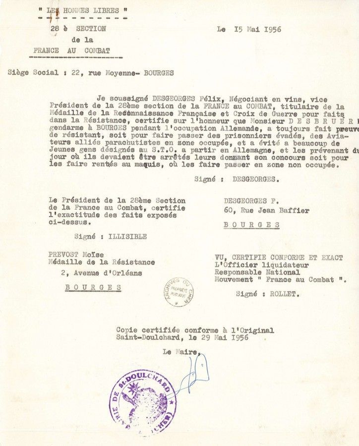 Michel Desbruères : Gendarme et résistant