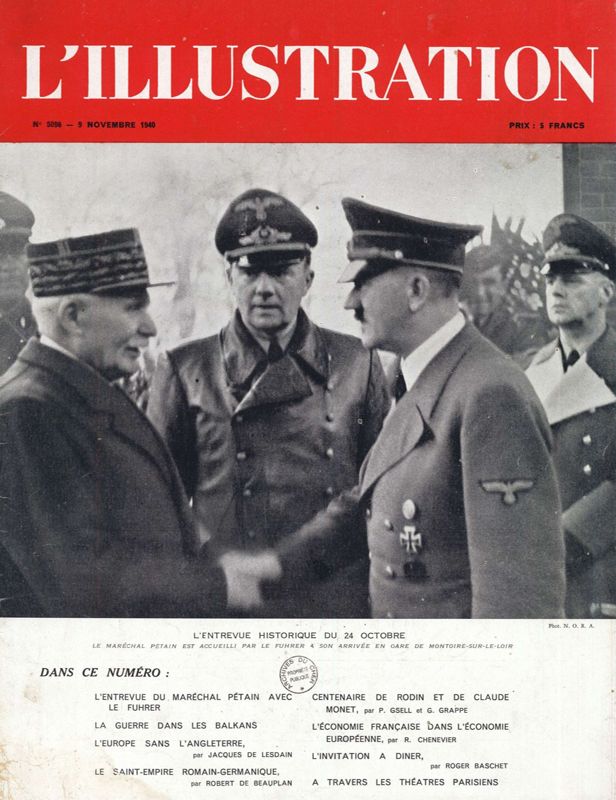 L'entrevue Pétain-Hitler fait la une de L'Illustration (130 J 22/26)
