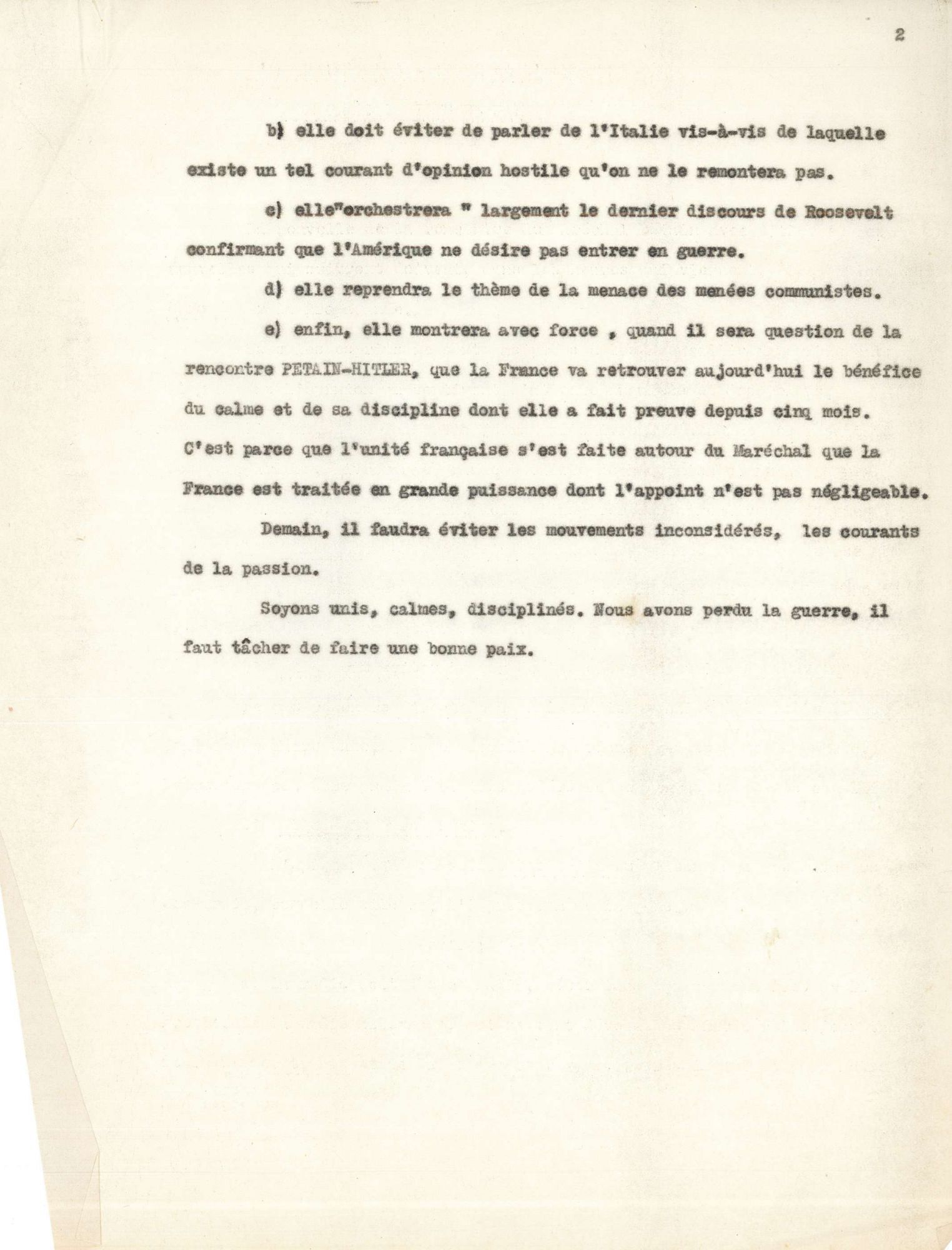 Plan de communication, deuxième partie (3 W 326)
