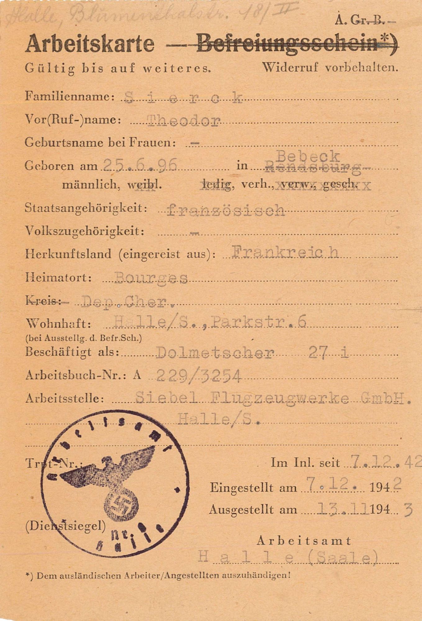 Carte de travail (3 W 136)