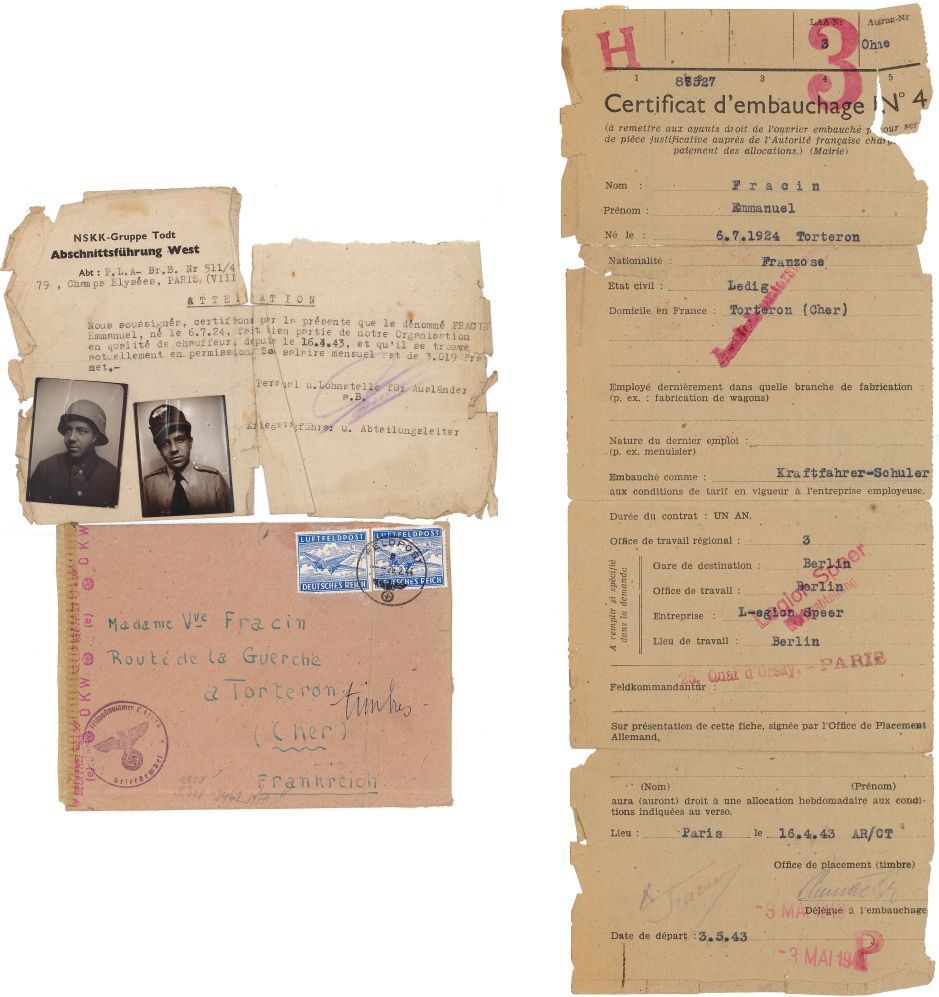 Documents d'un jeune Français engagé au NSKK et à la Légion Speer ( 3 W 129)