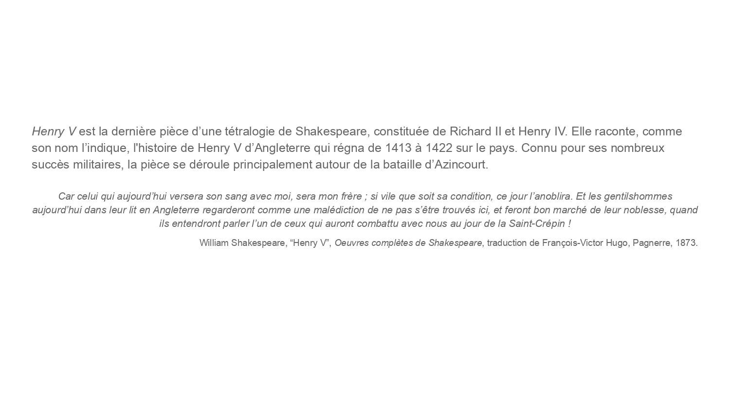 Jean-Louis Benoît et Henry V (1999)