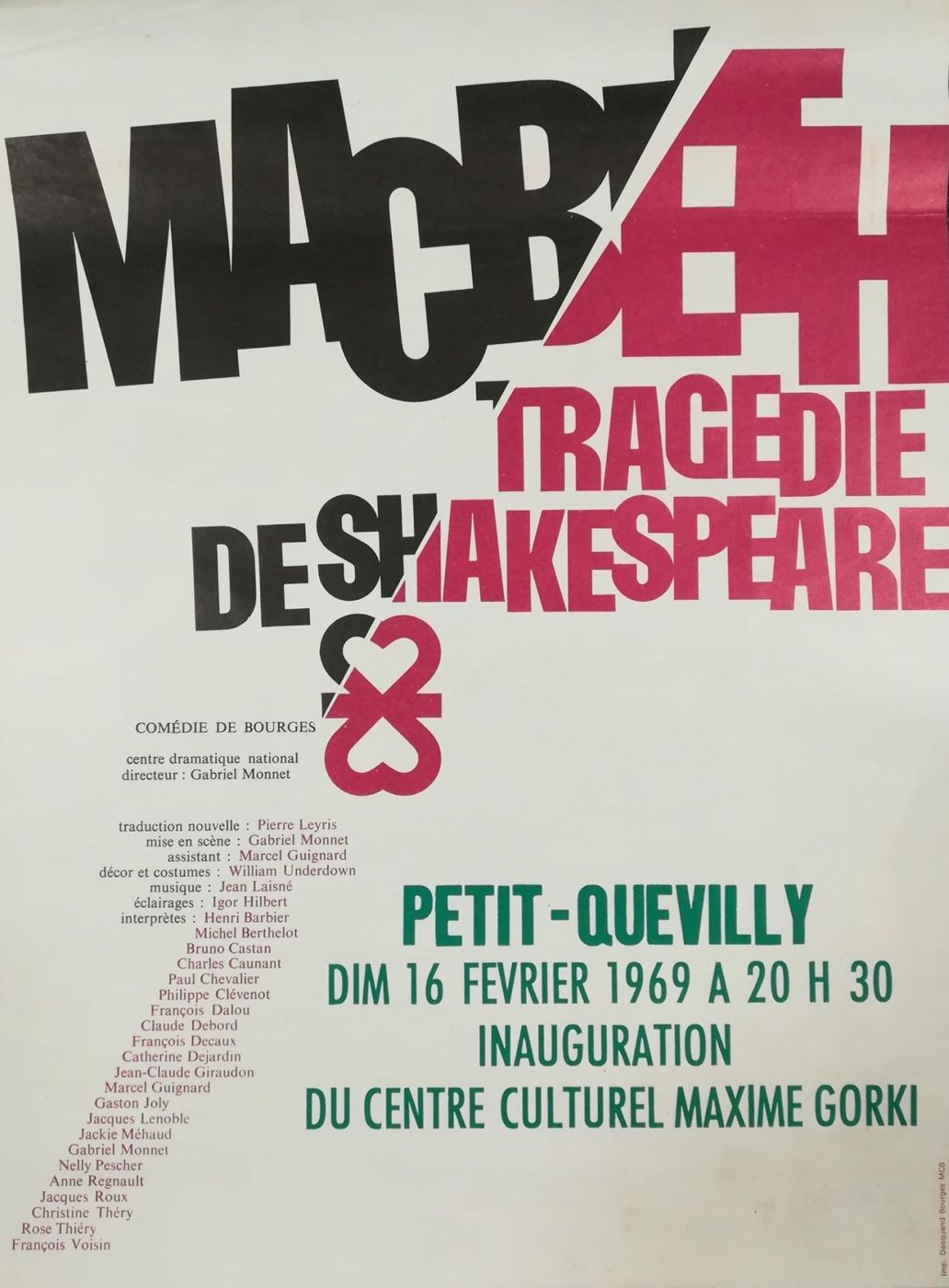 Shakespeare à la maison de la culture de Bourges