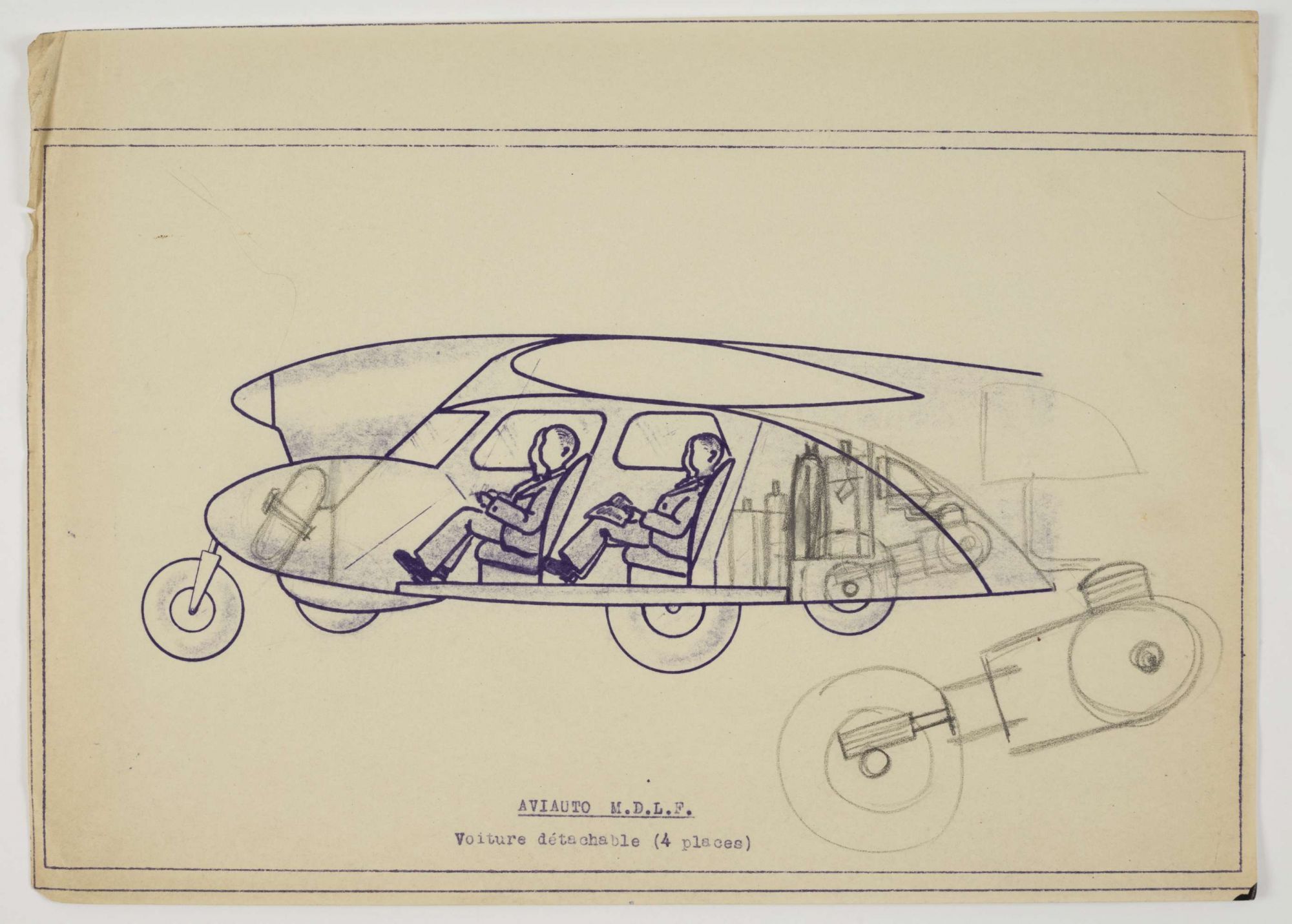 1946, Aviauto,  un projet de voiture volante de la Société nationale de constructions aéronautiques du Centre 