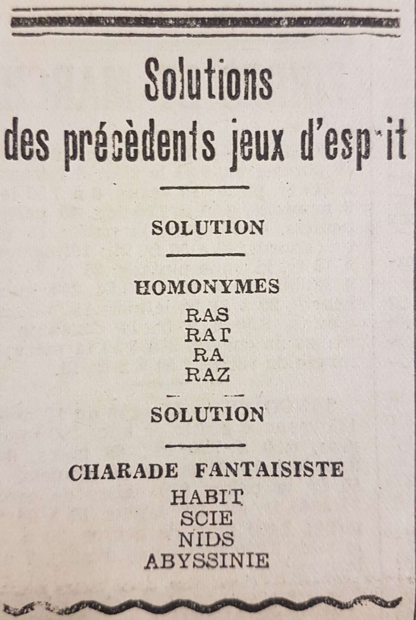 Jeux d'esprit 1 solution