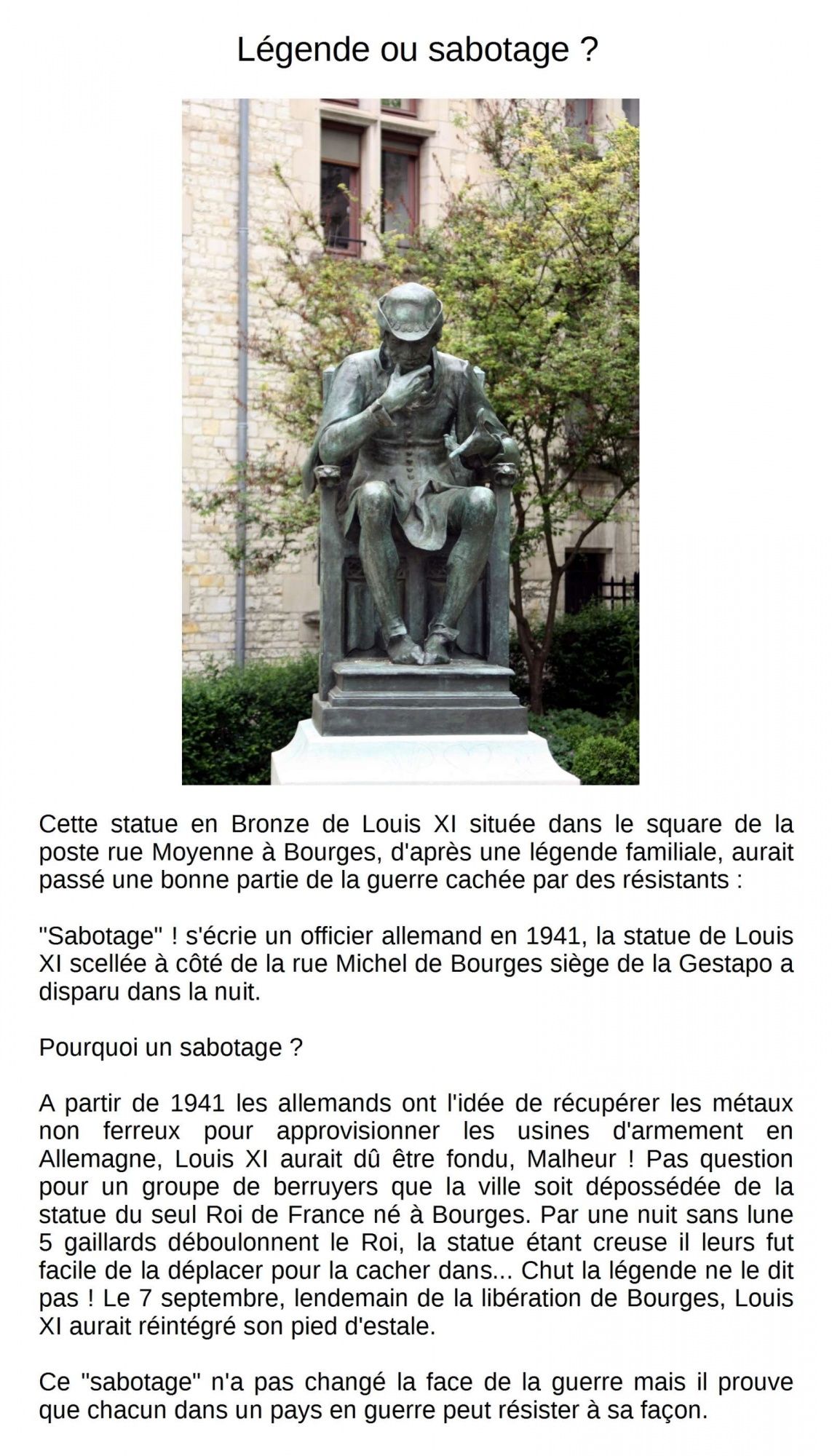 6 Légende ou sabotage