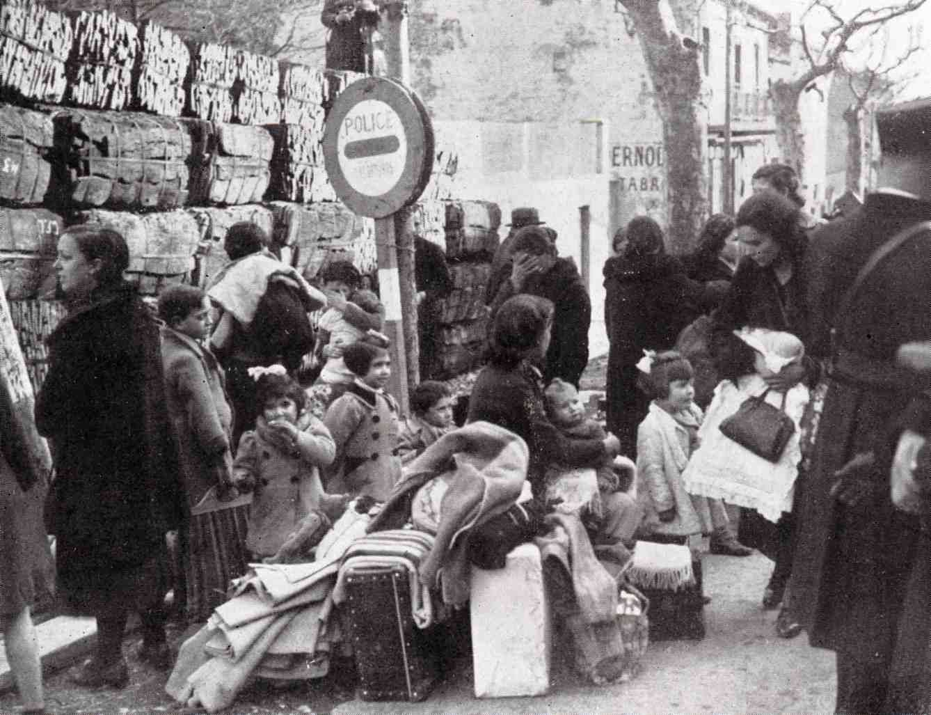 Réfugiés espagnols, photographie parue dans l'Illustration