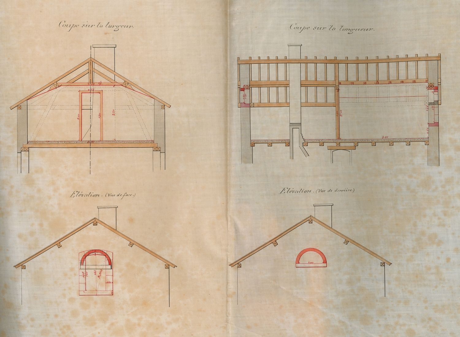 Coupes des mansardes à faire entre Saint-Amand et Fontblisse, réalisées par Antoine, le 19 février 1883, sous la direction de l’ingénieur en chef de Lafont. AD du Cher, DDE 89.