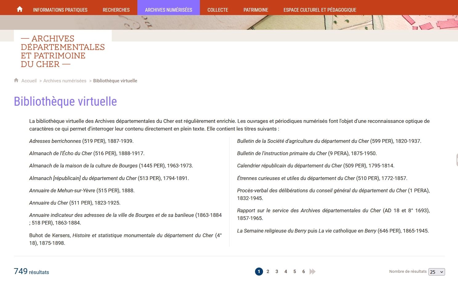 Faire une recherche dans la bibliothèque virtuelle